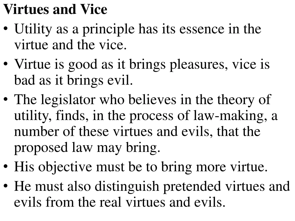 virtues and vice utility as a principle