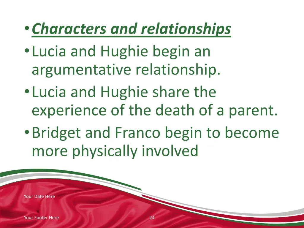 characters and relationships lucia and hughie