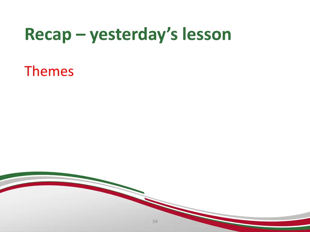 recap yesterday s lesson