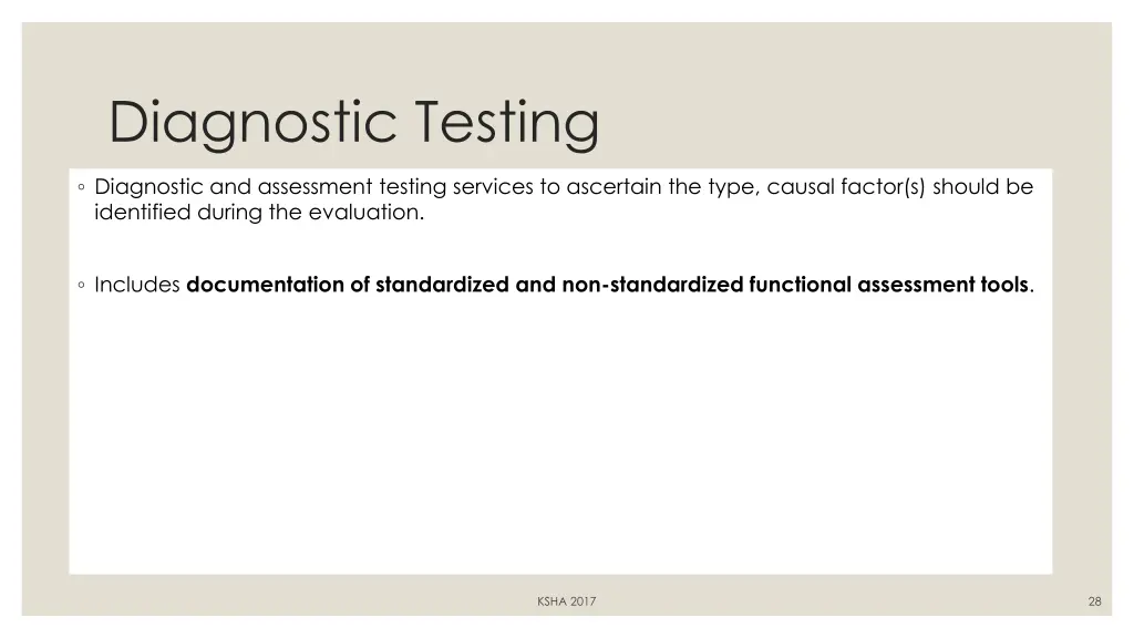 diagnostic testing