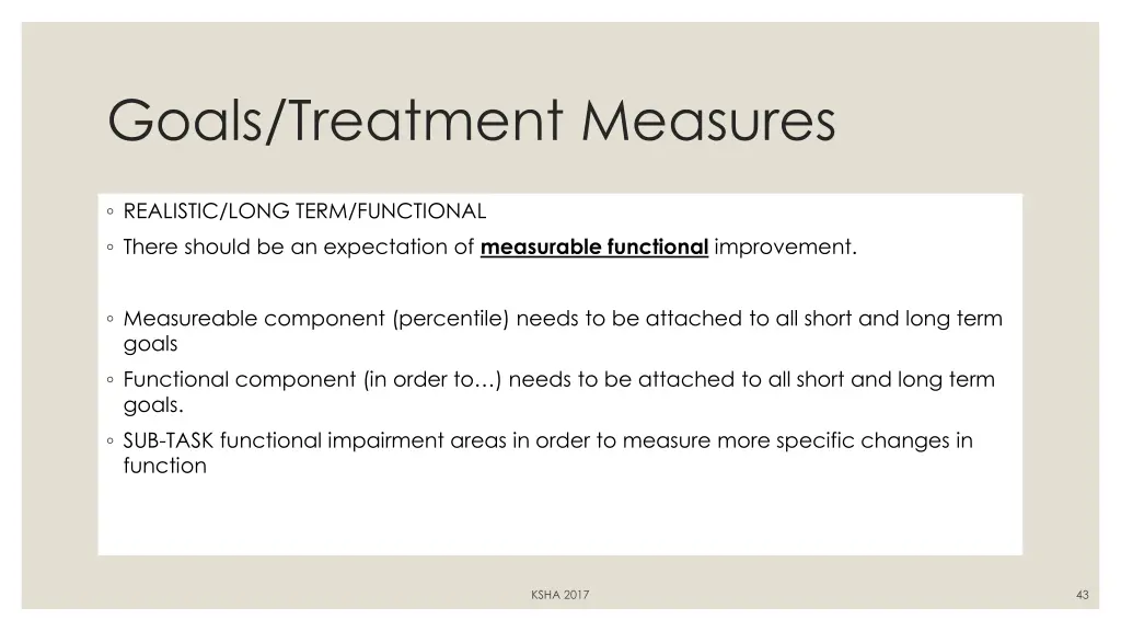 goals treatment measures