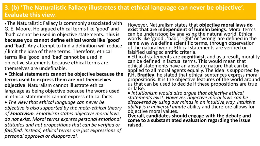 3 b the naturalistic fallacy illustrates that