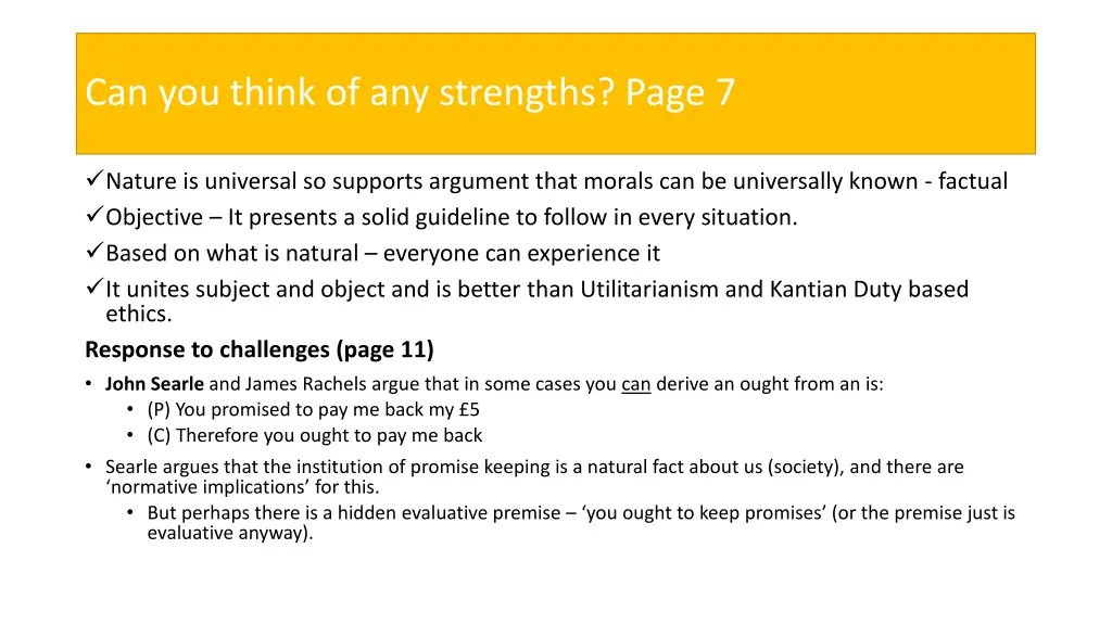 can you think of any strengths page 7