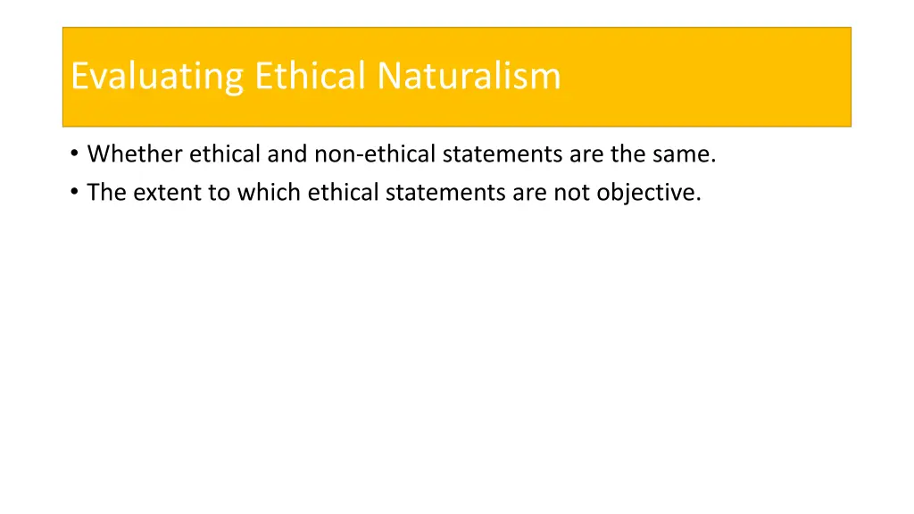 evaluating ethical naturalism