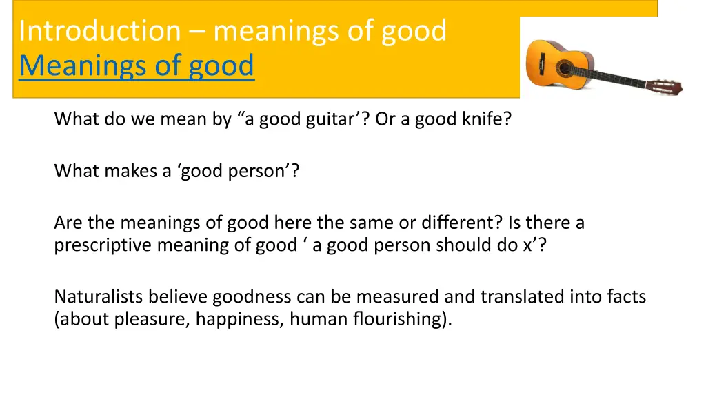 introduction meanings of good meanings of good