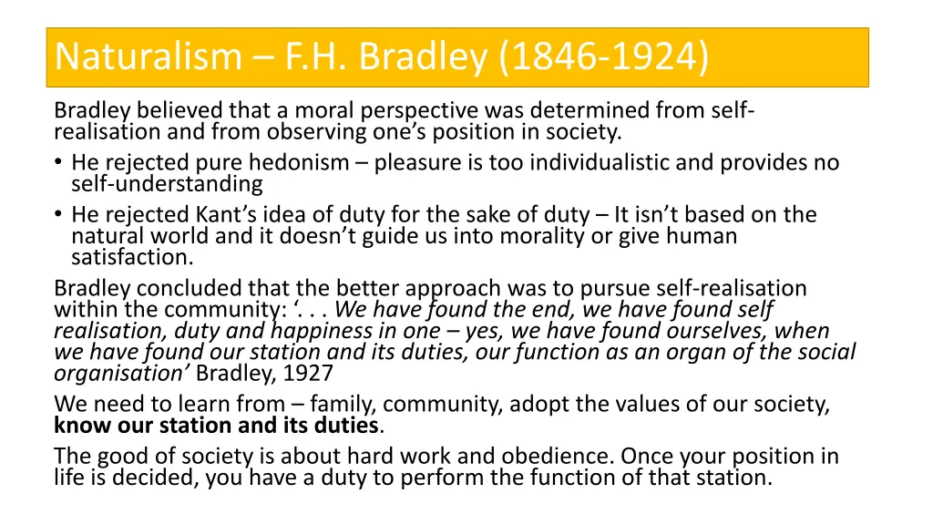 naturalism f h bradley 1846 1924