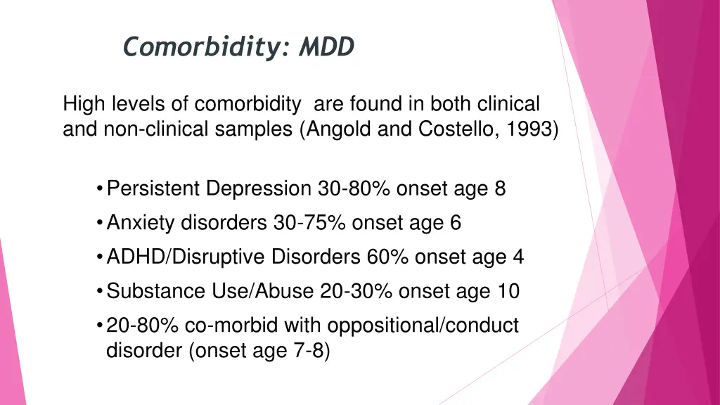 comorbidity mdd