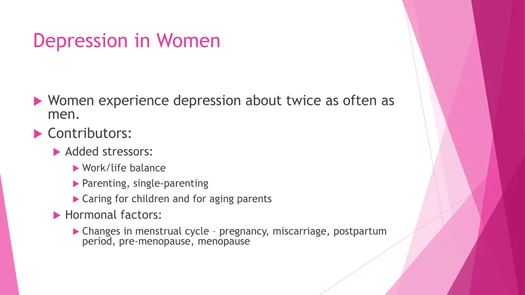 depression in women