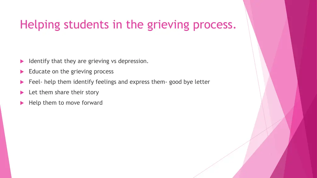 helping students in the grieving process