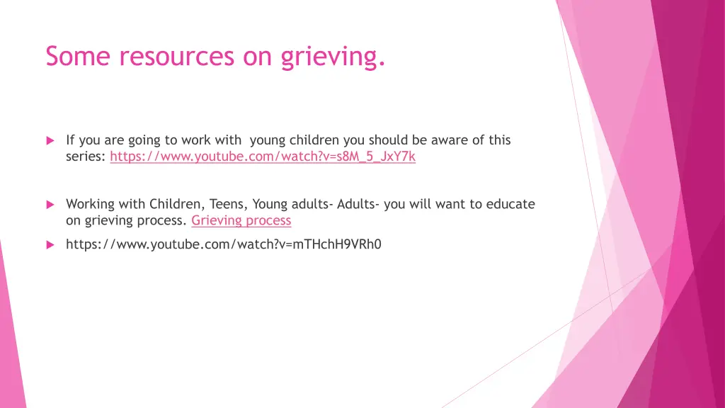 some resources on grieving