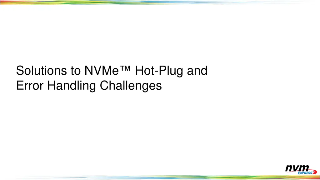 solutions to nvme error handling challenges