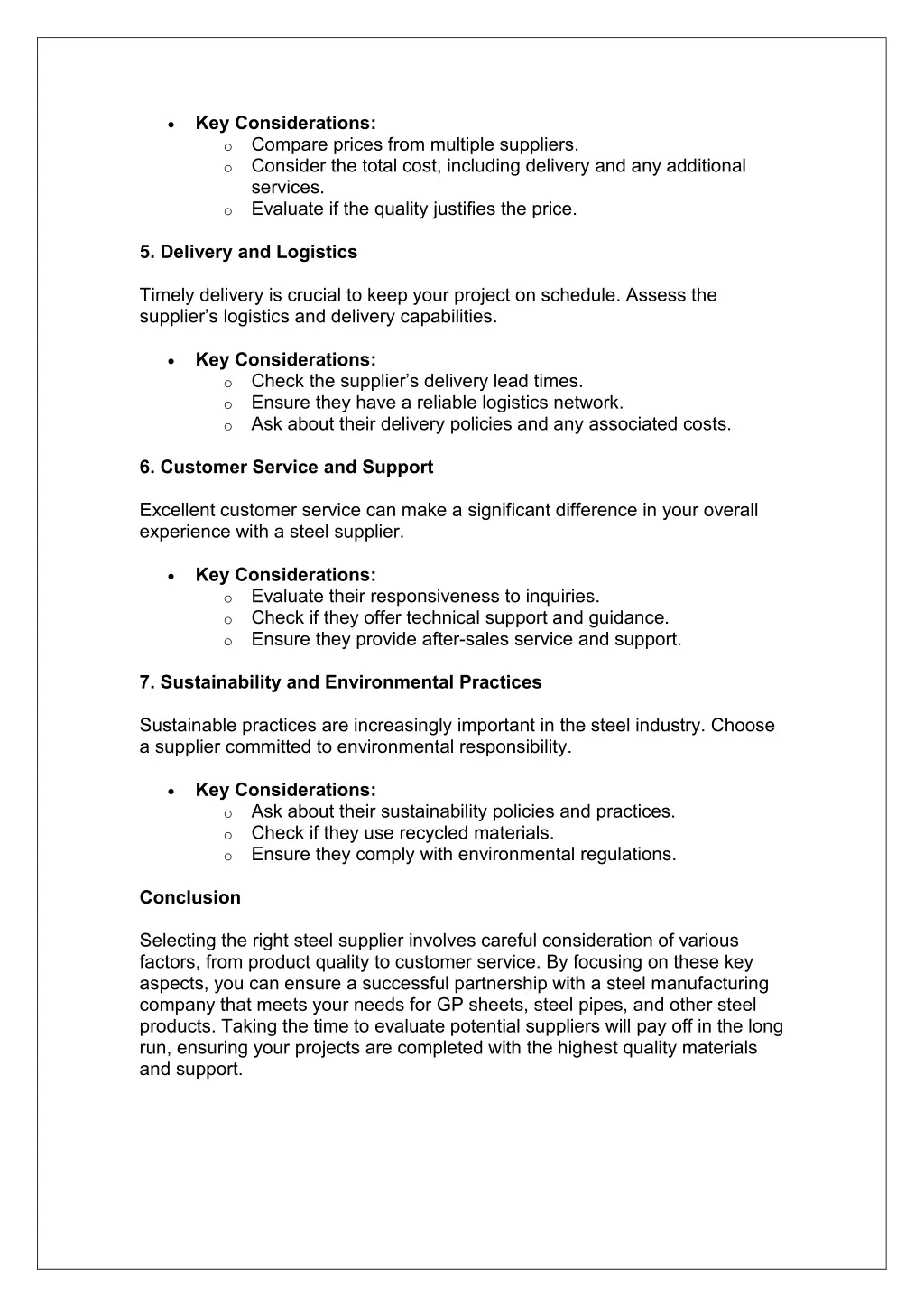 key considerations o compare prices from multiple