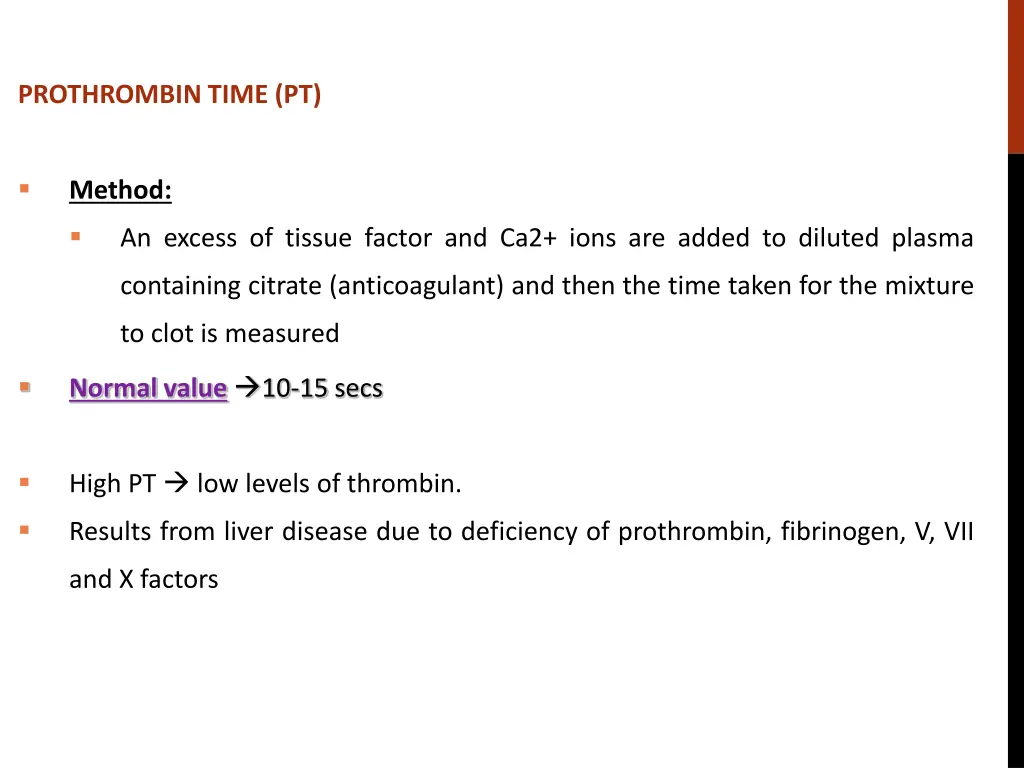 prothrombin time pt