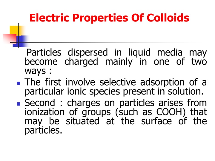 electric properties of colloids