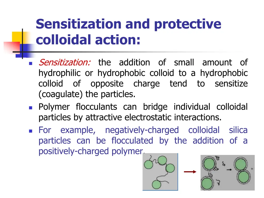 sensitization and protective colloidal action