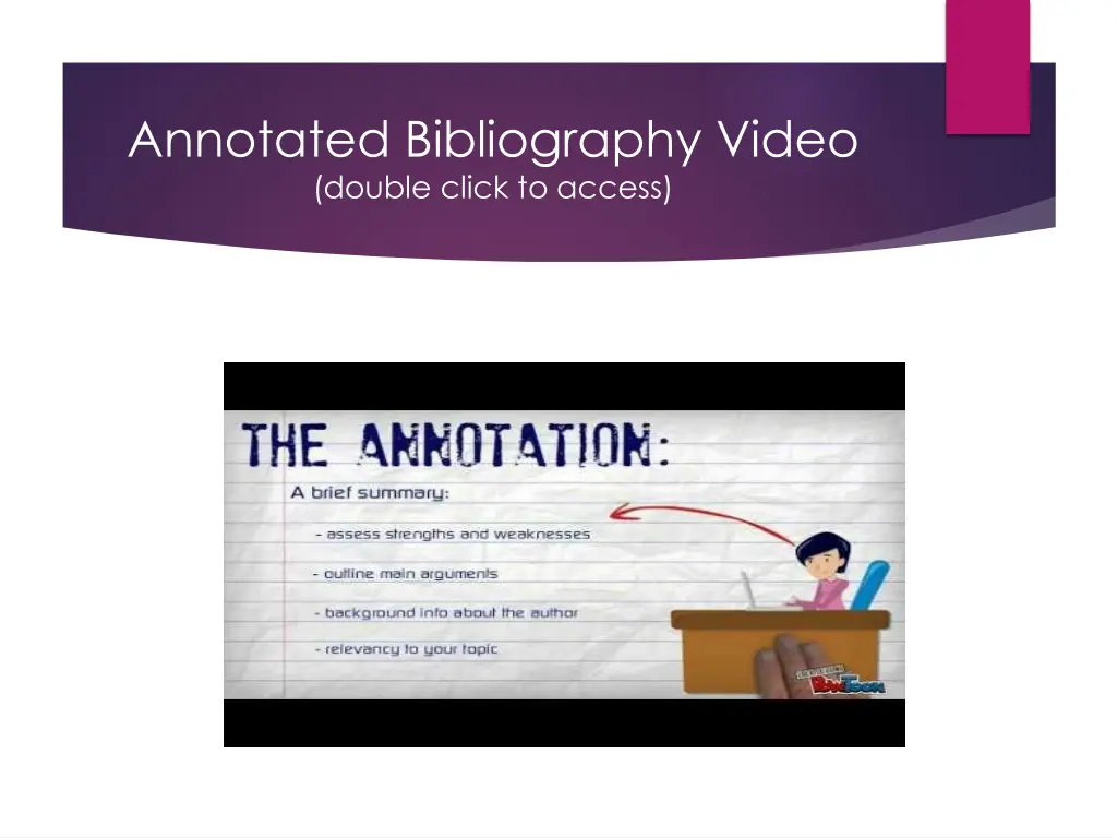 annotated bibliography video double click