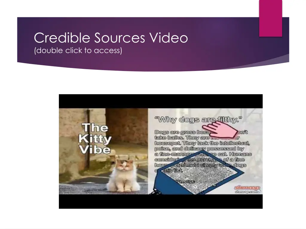 credible sources video double click to access