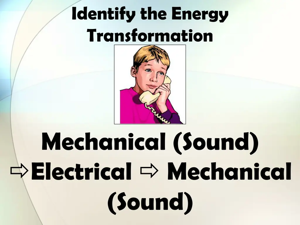 identify the energy transformation 10