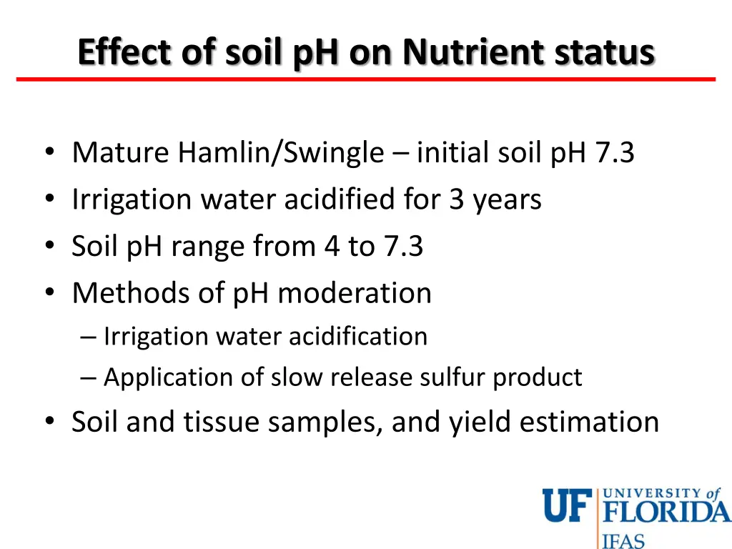 effect of soil ph on nutrient status