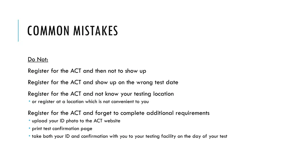 common mistakes