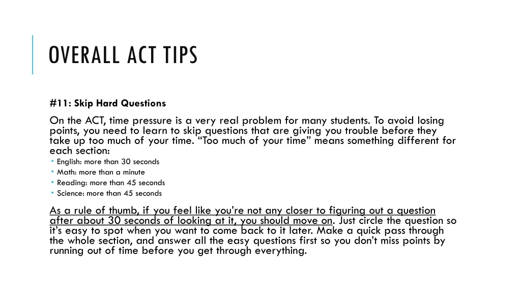 overall act tips