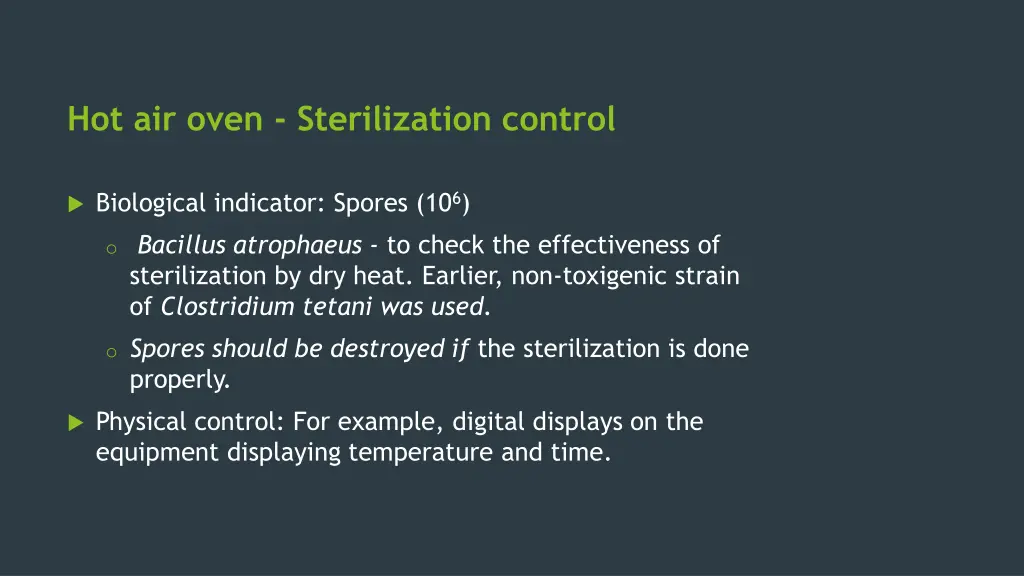 hot air oven sterilization control