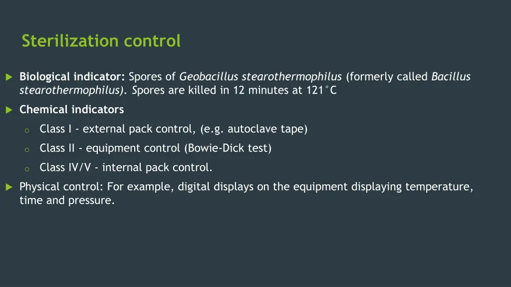 sterilization control