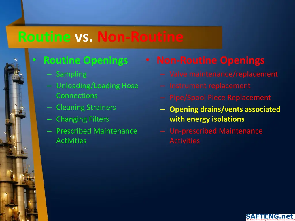 routine vs non routine