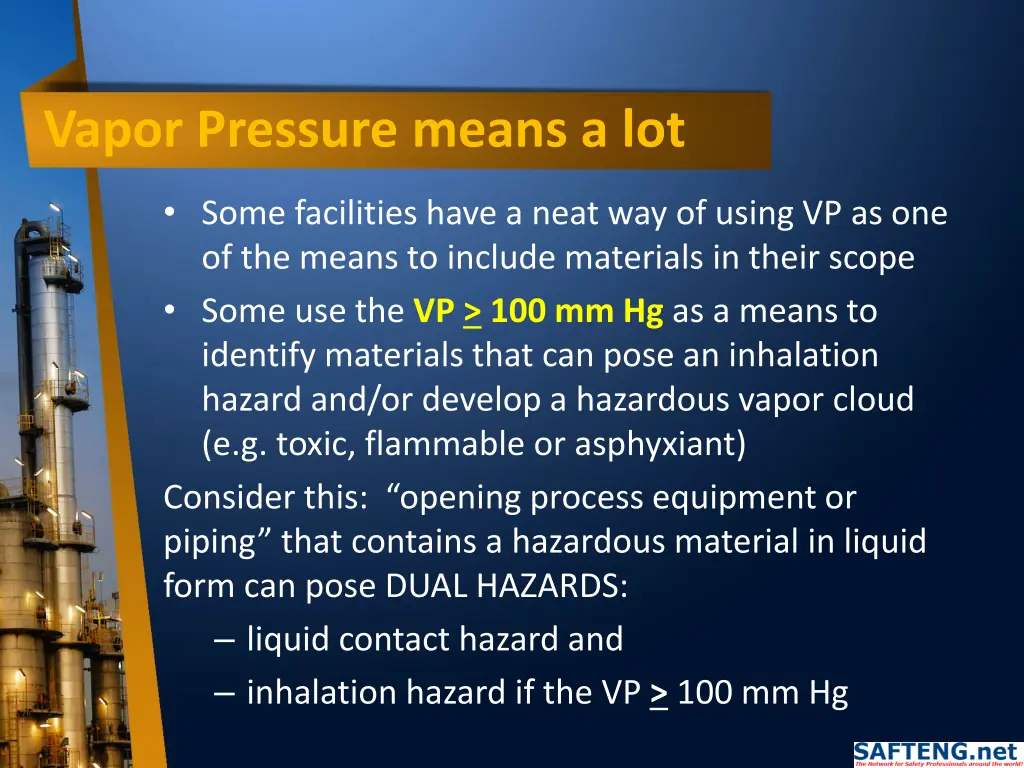 vapor pressure means a lot