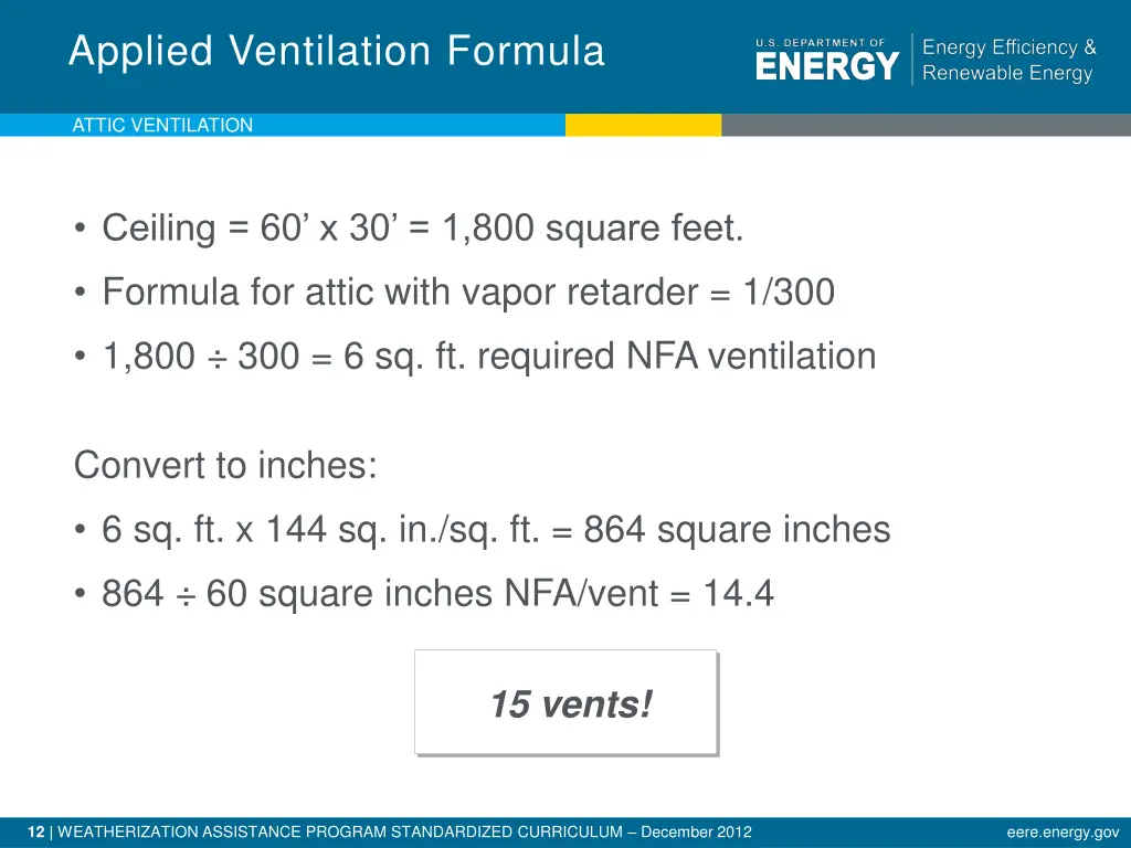 applied ventilation formula 1