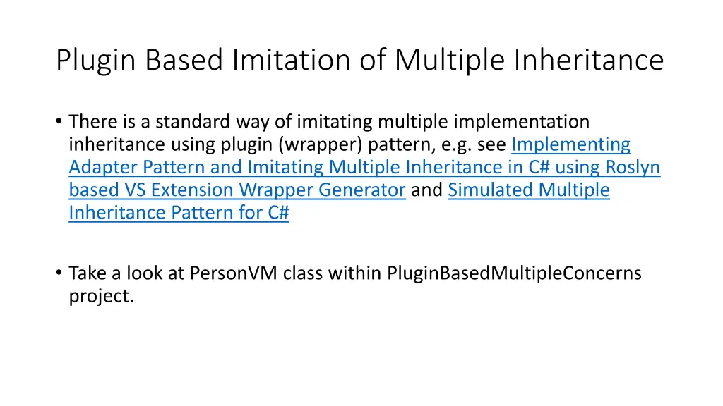 plugin based imitation of multiple inheritance