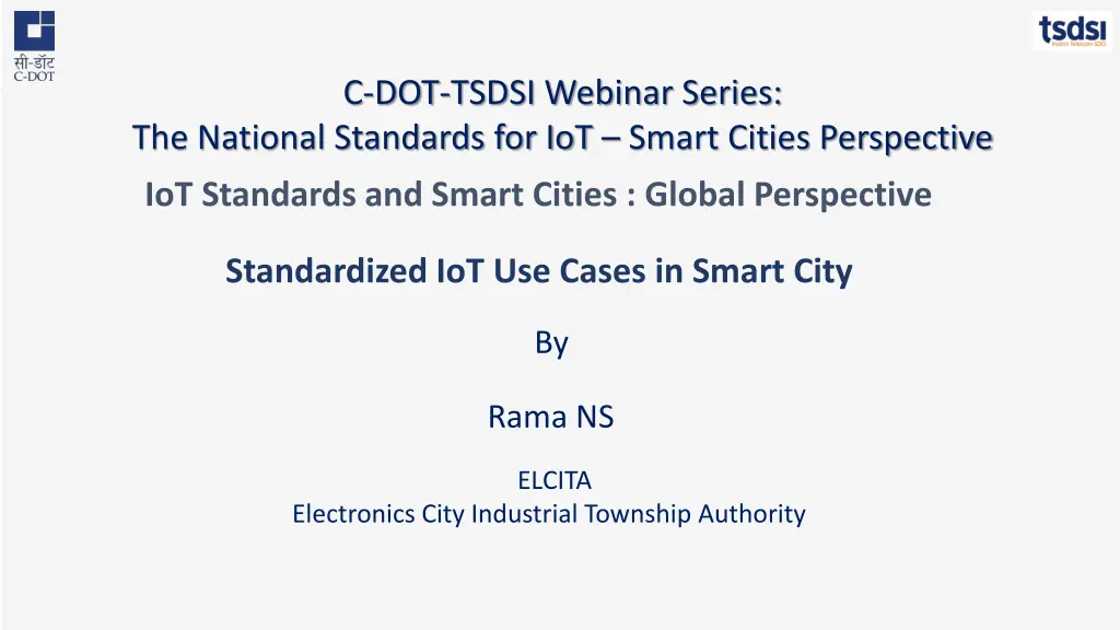 c dot tsdsi webinar series the national standards