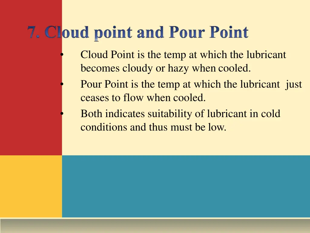 cloud point is the temp at which the lubricant