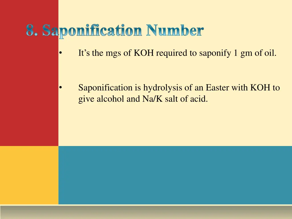 it s the mgs of koh required to saponify