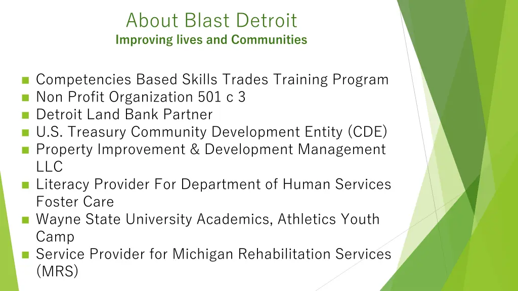 about blast detroit improving lives