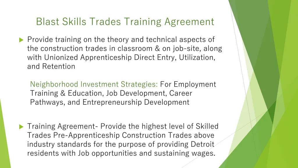 blast skills trades training agreement