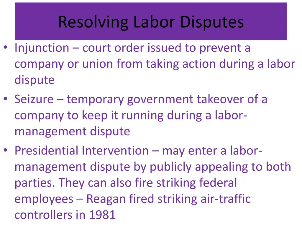 resolving labor disputes 2