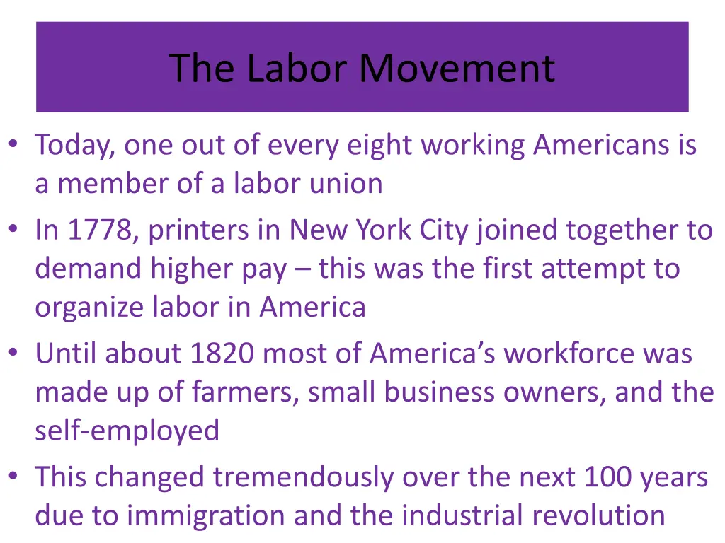 the labor movement