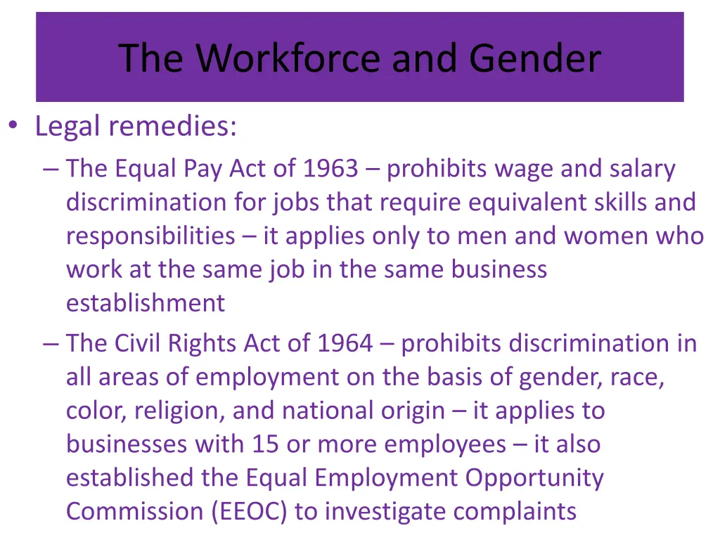 the workforce and gender 3