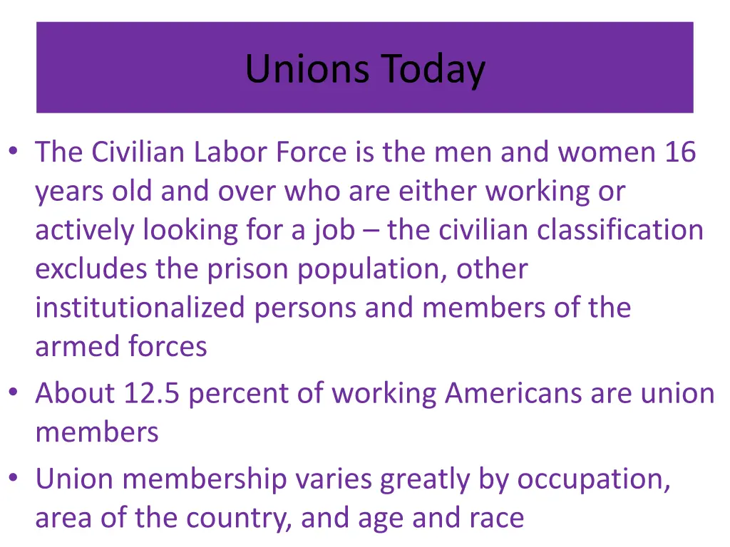 unions today