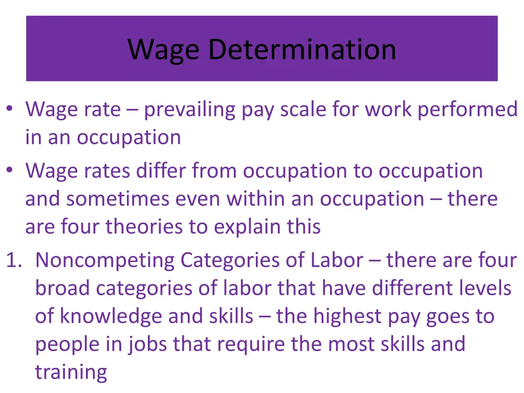 wage determination