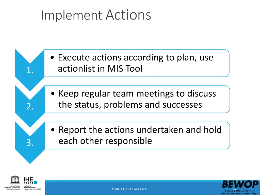 implement actions