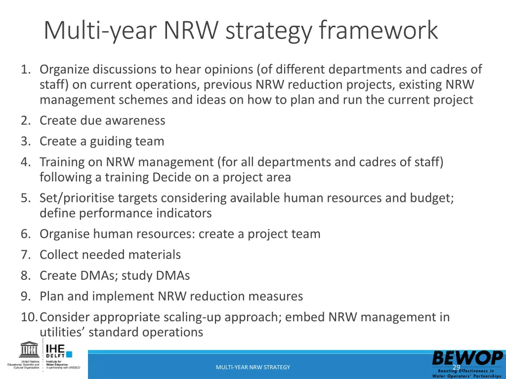 multi year nrw strategy framework