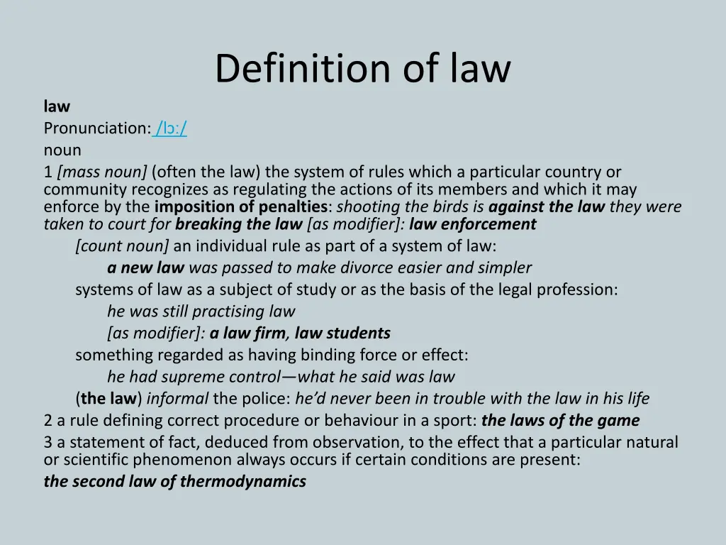 definition of law