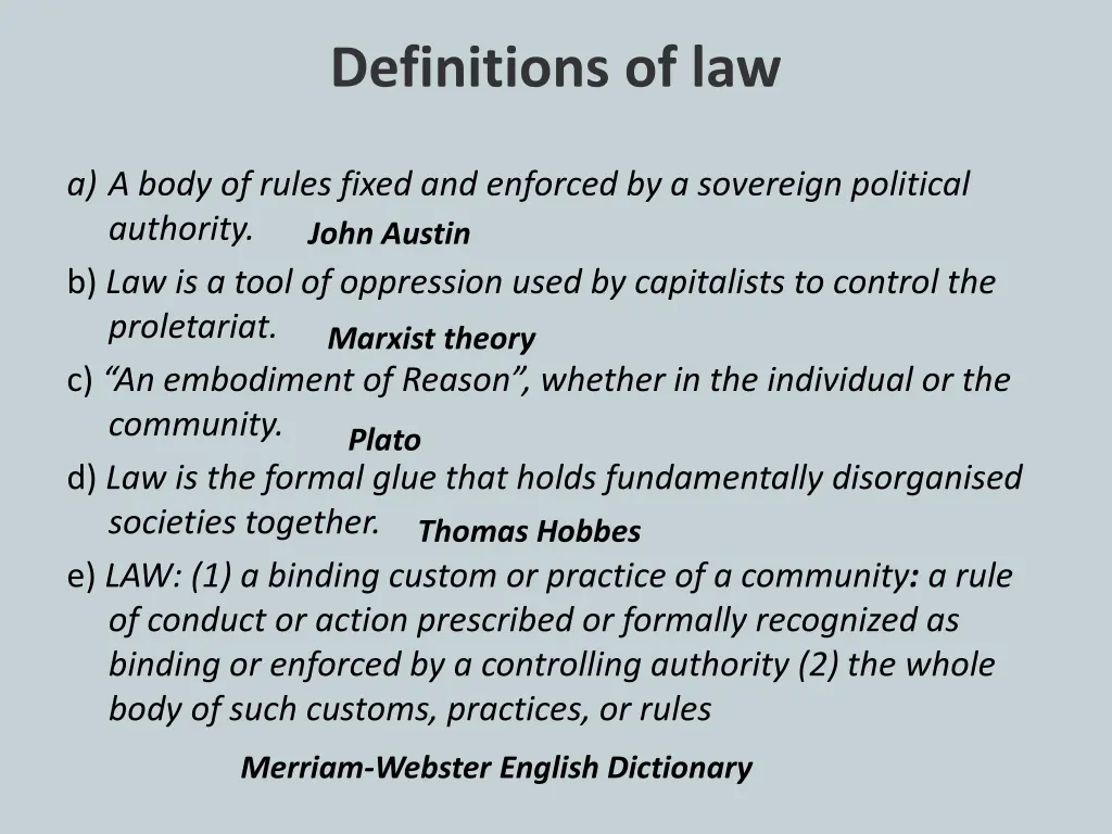 definitions of law