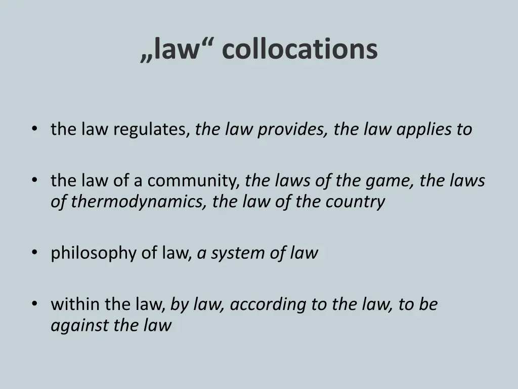 law collocations 1