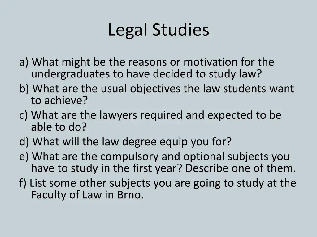 legal studies