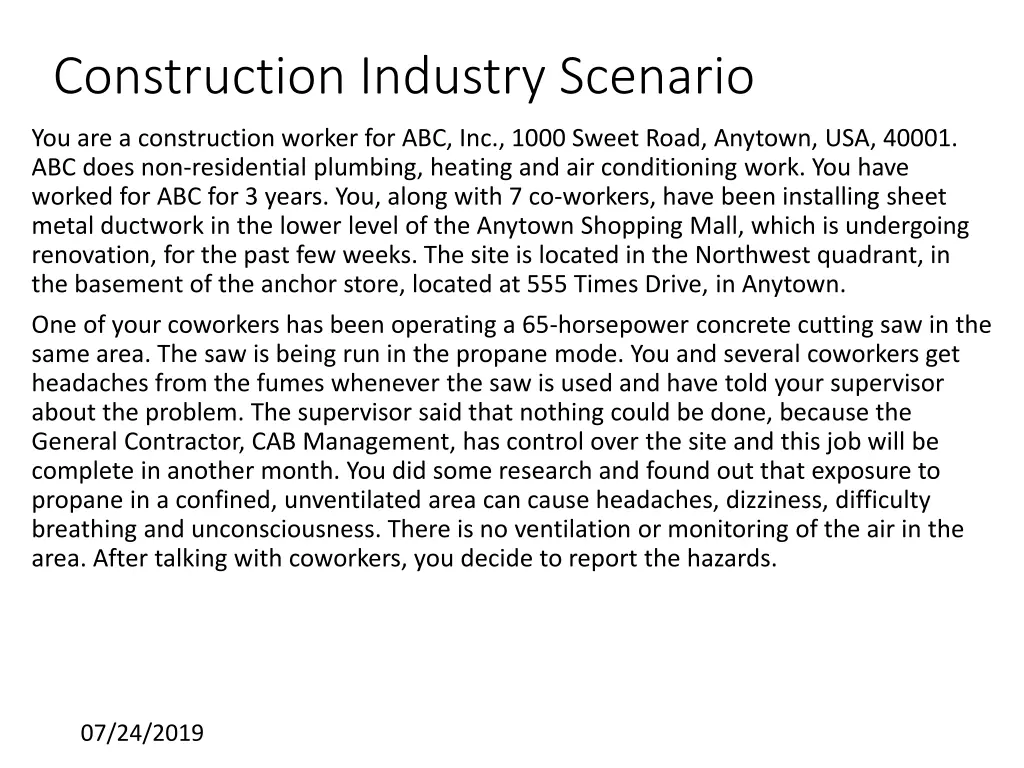 construction industry scenario