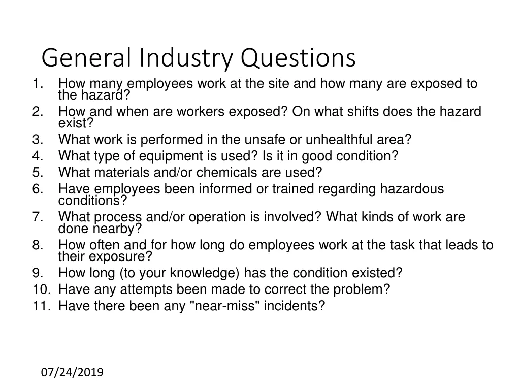 general industry questions 1 how many employees