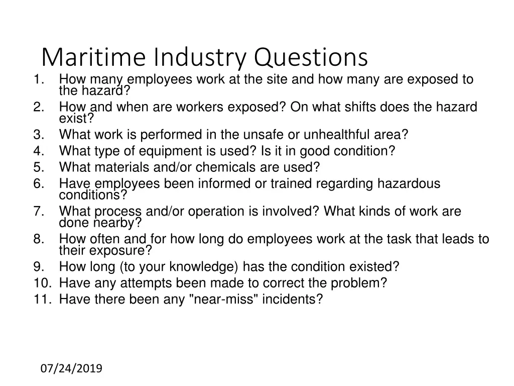 maritime industry questions 1 how many employees